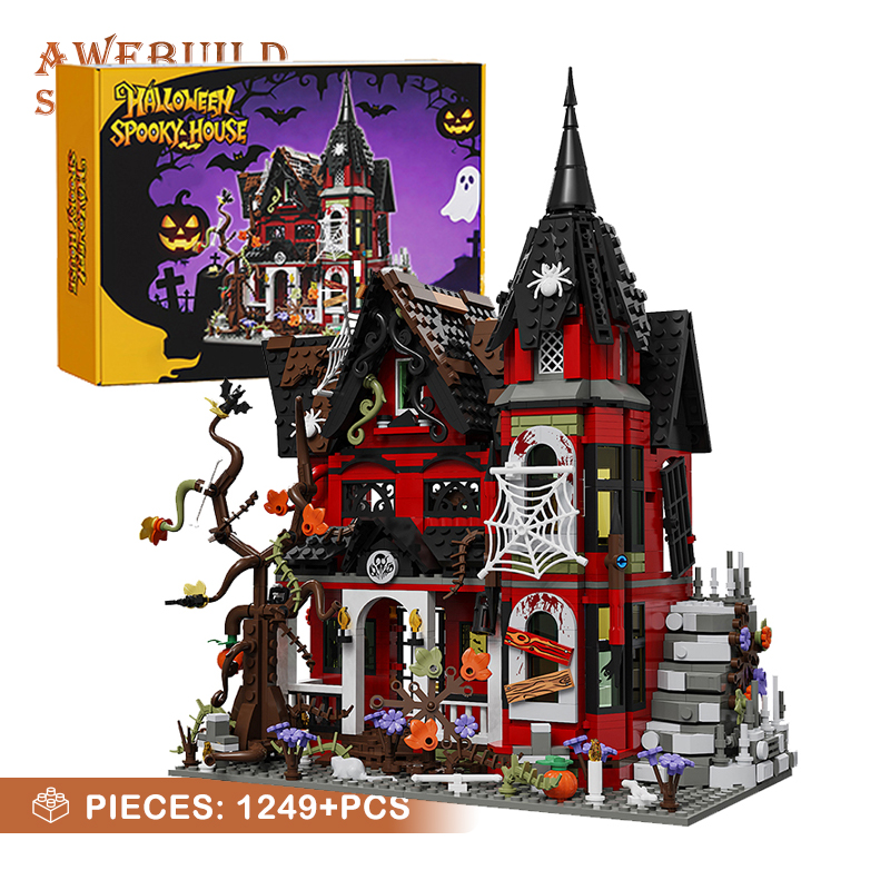 Lego Set Creator - 1249Pcs Haunted House Bricks 3D Model