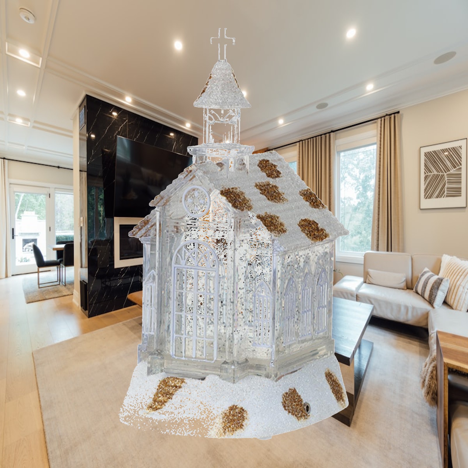 Snow Globe Musical - Xmas Decoration for Home Musical Snow