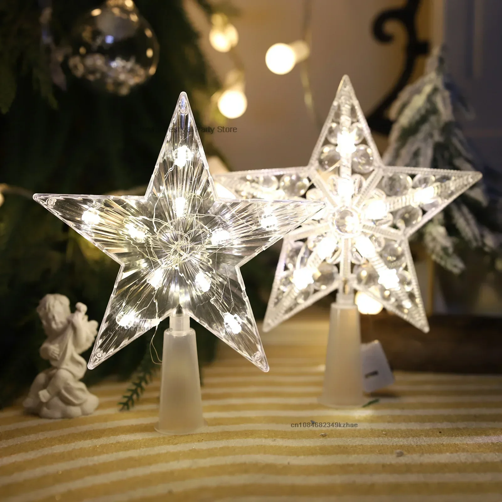 15CM LED Christmas Tree Orname - Star Tree Topper 评论和价格