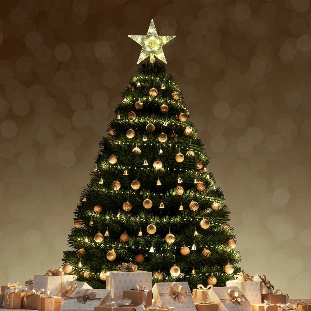 15CM LED Christmas Tree Orname - Star Tree Topper 评论和价格