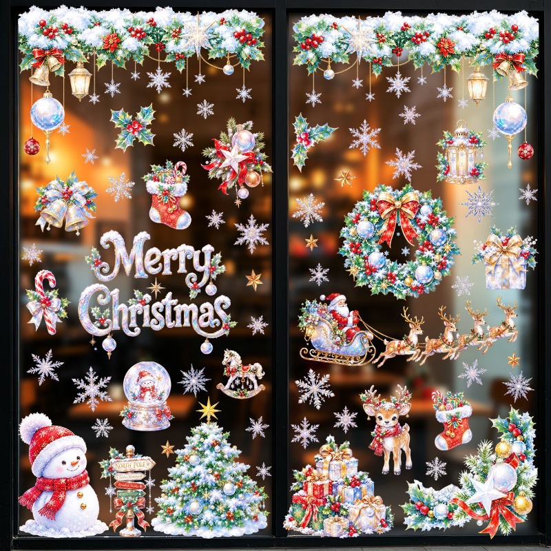 9 Sheets Christmas Static Wind - Snowflake Window Decal 评论和价格