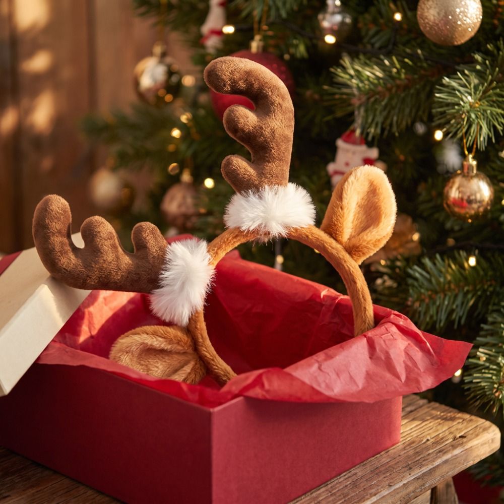 Plush Antler Headband Cute Fes - Reindeer Antlers Headband 评论和价格