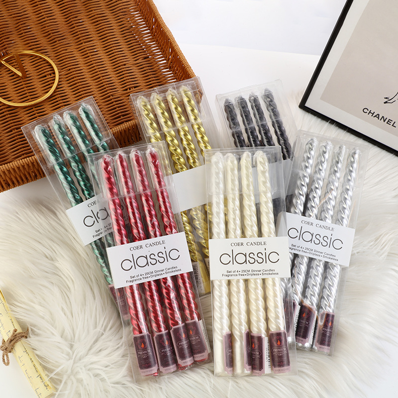 4pcs European-style Long-pole  - Holiday Candle Set 评论和价格