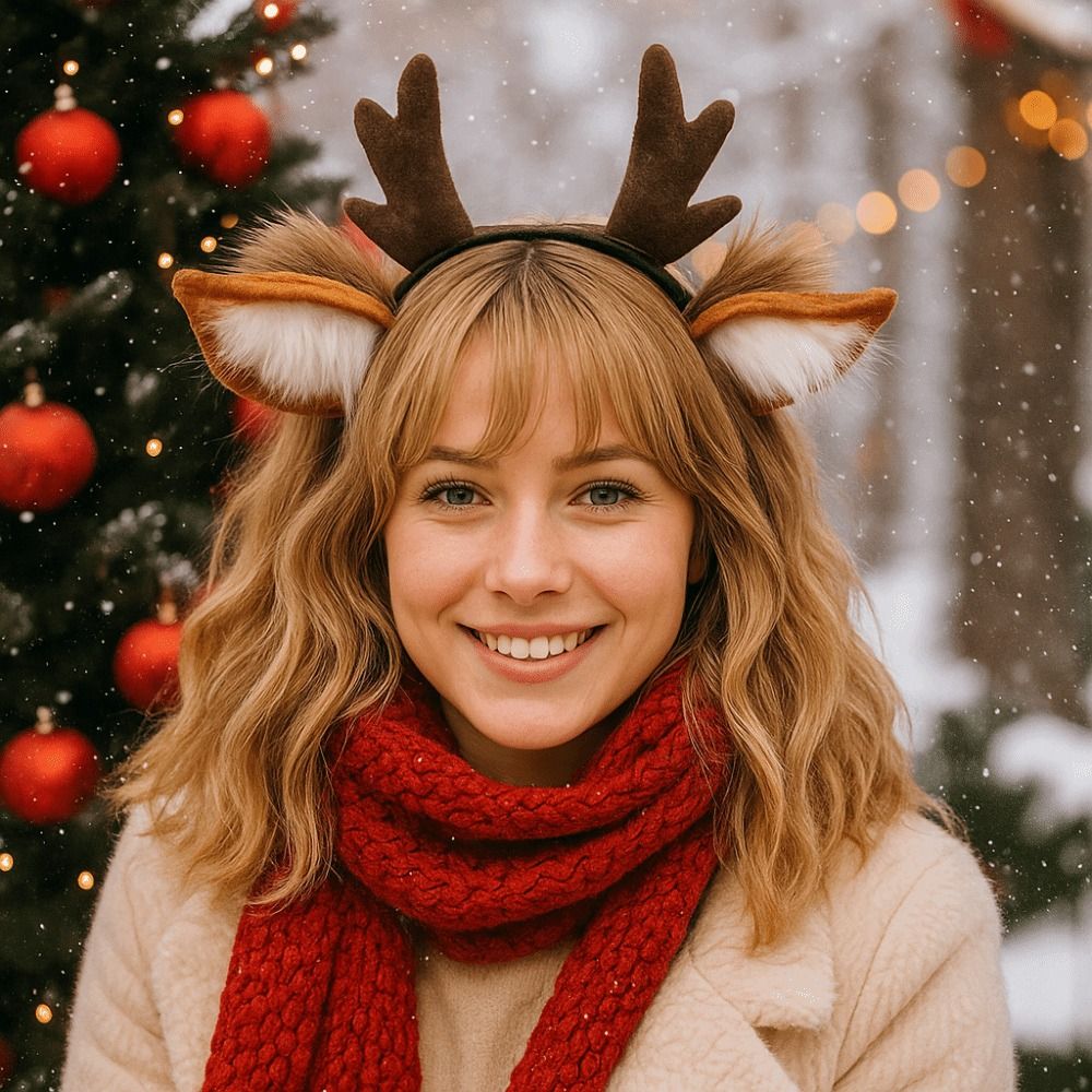 Unisex Deer Ears Reindeer Antl - Reindeer Antlers Headband 评论和价格
