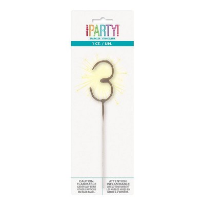 Number 3 Sparkler Flame Candle - Holiday Candle Set 评论和价格