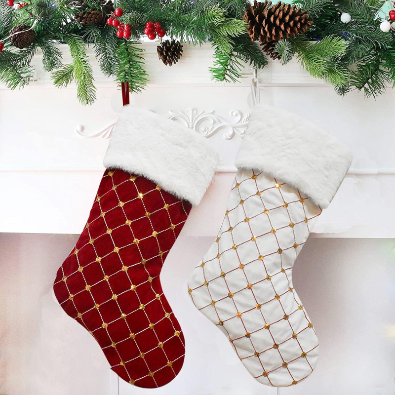 Christmas Stocking Soft Faux F - Christmas Stocking Hanging 评论和价格