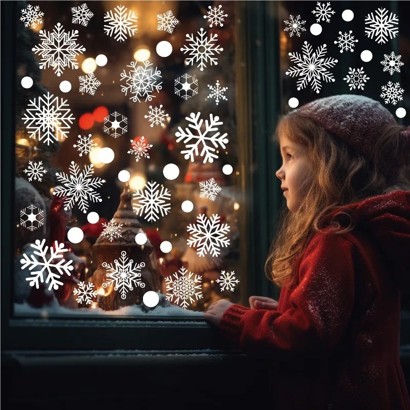 christmas window clings snowfl - Snowflake Window Decal 评论和价格