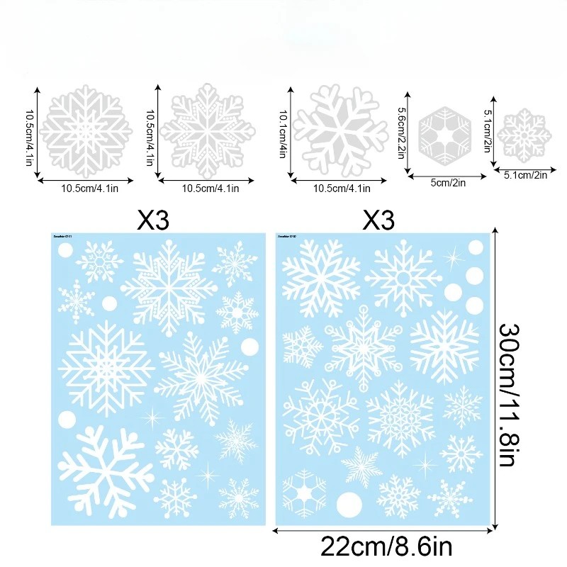 christmas window clings snowfl - Snowflake Window Decal 评论和价格