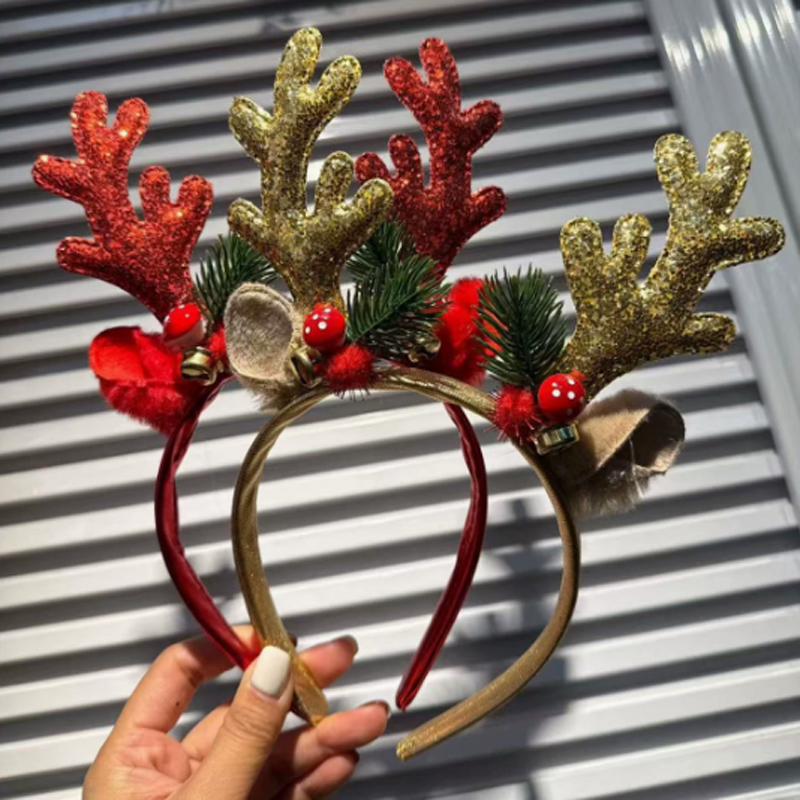 Christmas Glitter Deer Antlers - Reindeer Antlers Headband 评论和价格