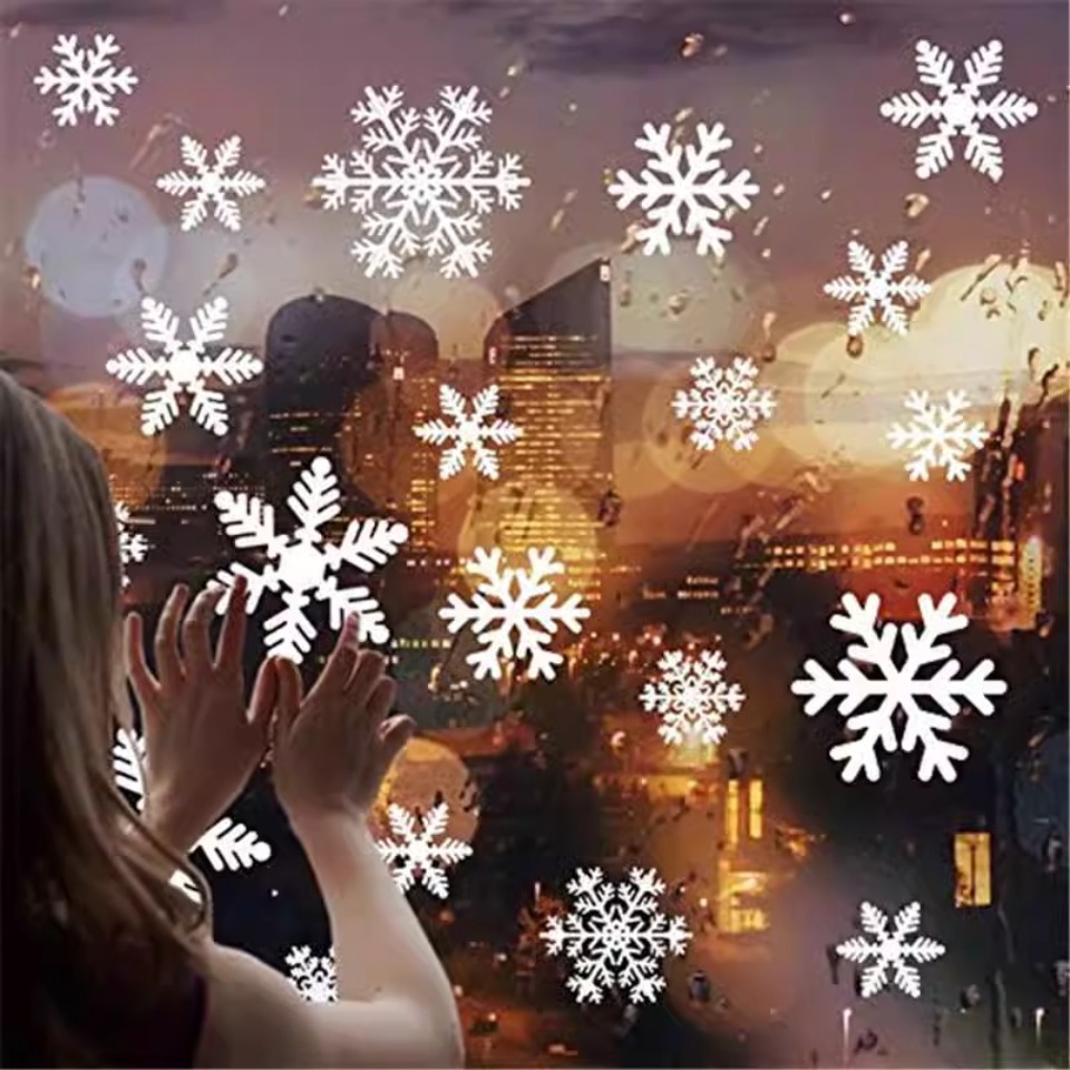 1Set Snowflake Window Stickers - Snowflake Window Decal 评论和价格