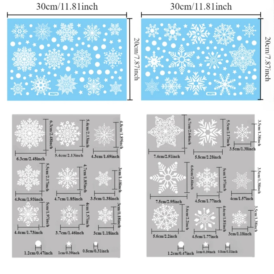 1Set Snowflake Window Stickers - Snowflake Window Decal 评论和价格