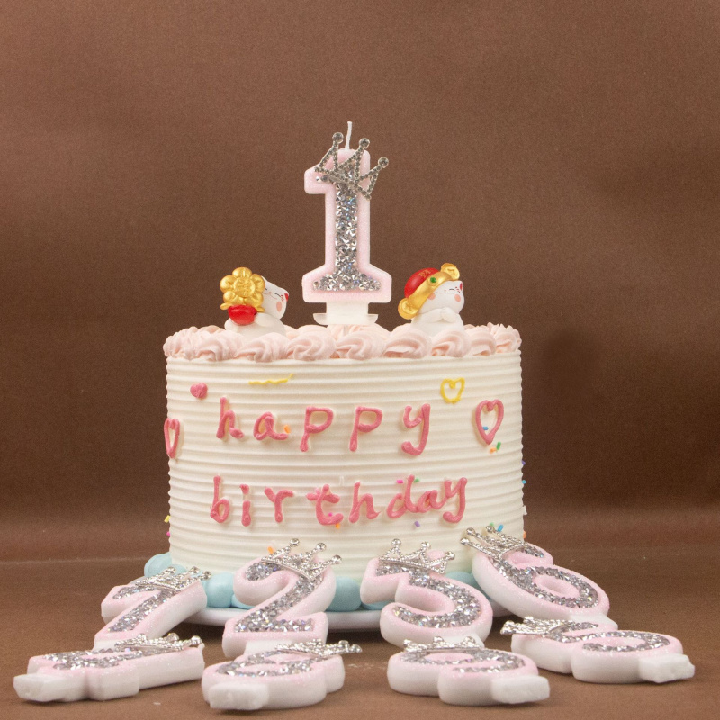 Digital Candles 0-9 Pink Silve - Holiday Candle Set 评论和价格