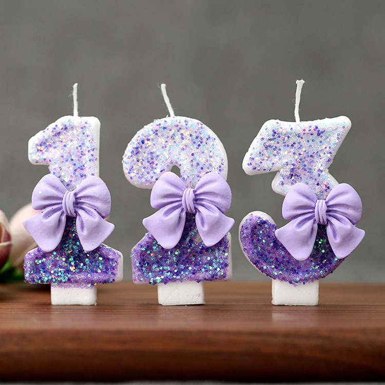Creative Glitter Gradual Purpl - Holiday Candle Set 评论和价格