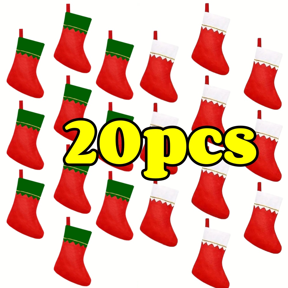 12pcs Red Felt Christmas Stock - Christmas Stocking Hanging 评论和价格