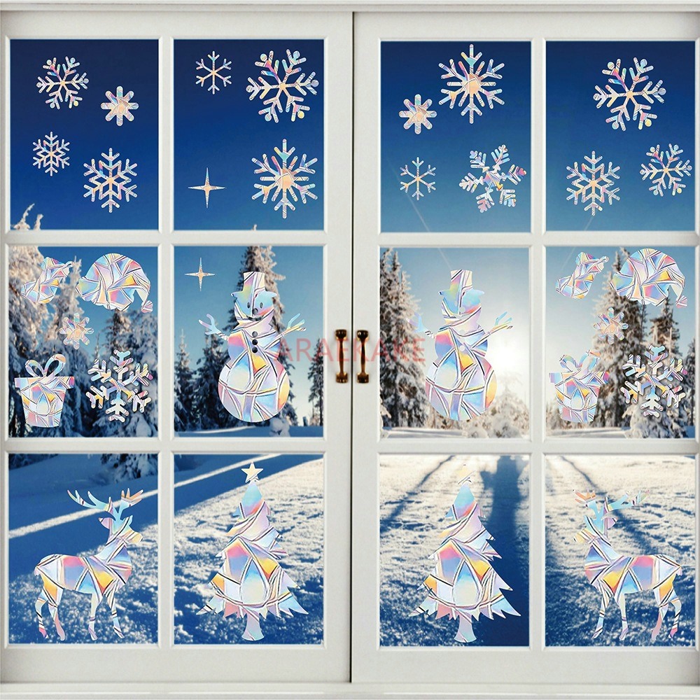 2set Christmas Electrostatic W - Snowflake Window Decal 评论和价格
