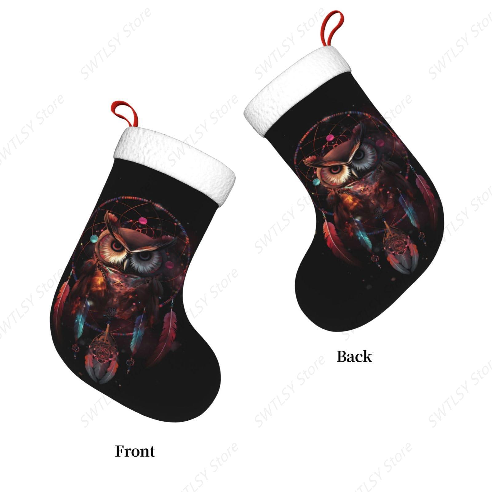 Owl Rainbow Catcher Large Chri - Christmas Stocking Hanging 评论和价格