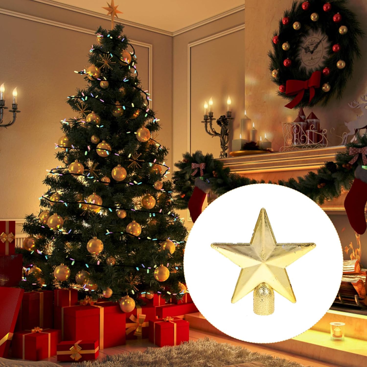 6cm Mini Christmas Tree Topper - Star Tree Topper 评论和价格