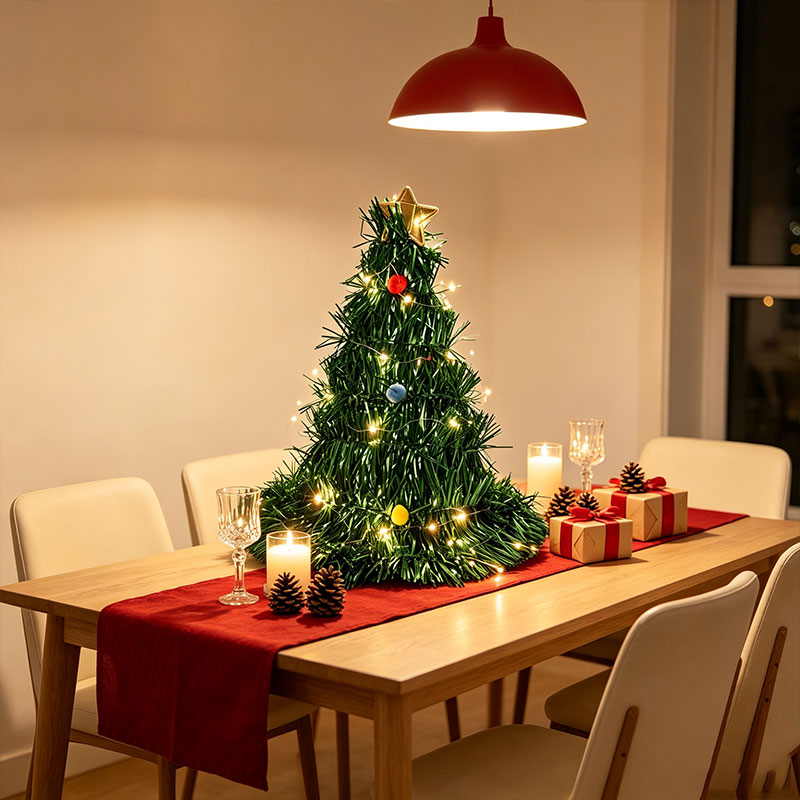 Foldable Green Tinsel Mini Chr - Star Tree Topper 评论和价格