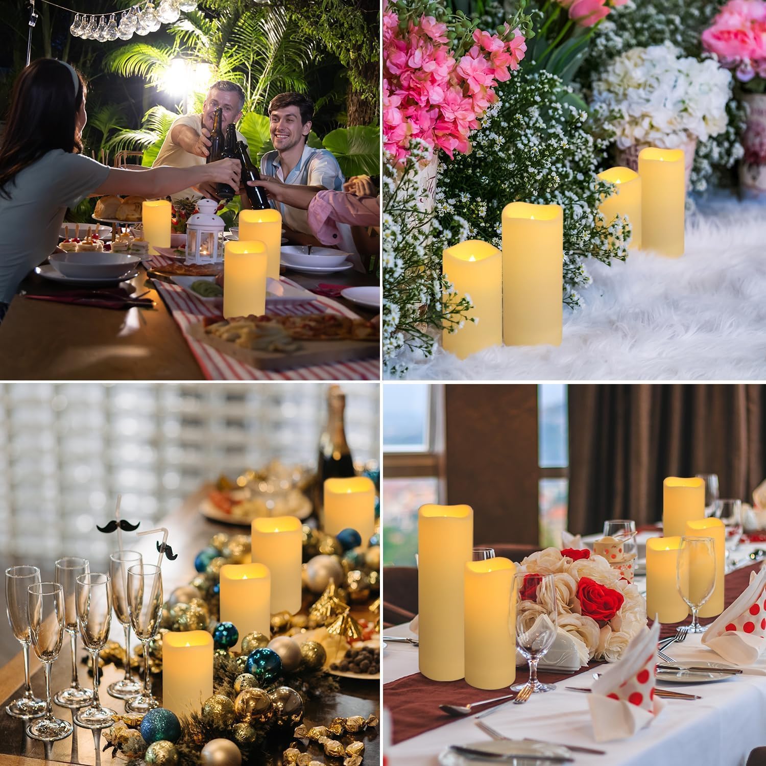 Set of 96 Waterproof Outdoor F - Holiday Candle Set 评论和价格