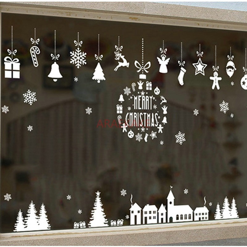 1PCS Christmas Village Glass W - Snowflake Window Decal 评论和价格