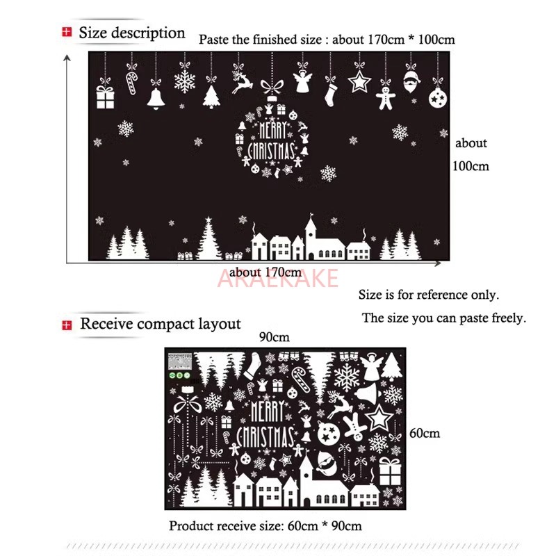 1PCS Christmas Village Glass W - Snowflake Window Decal 评论和价格