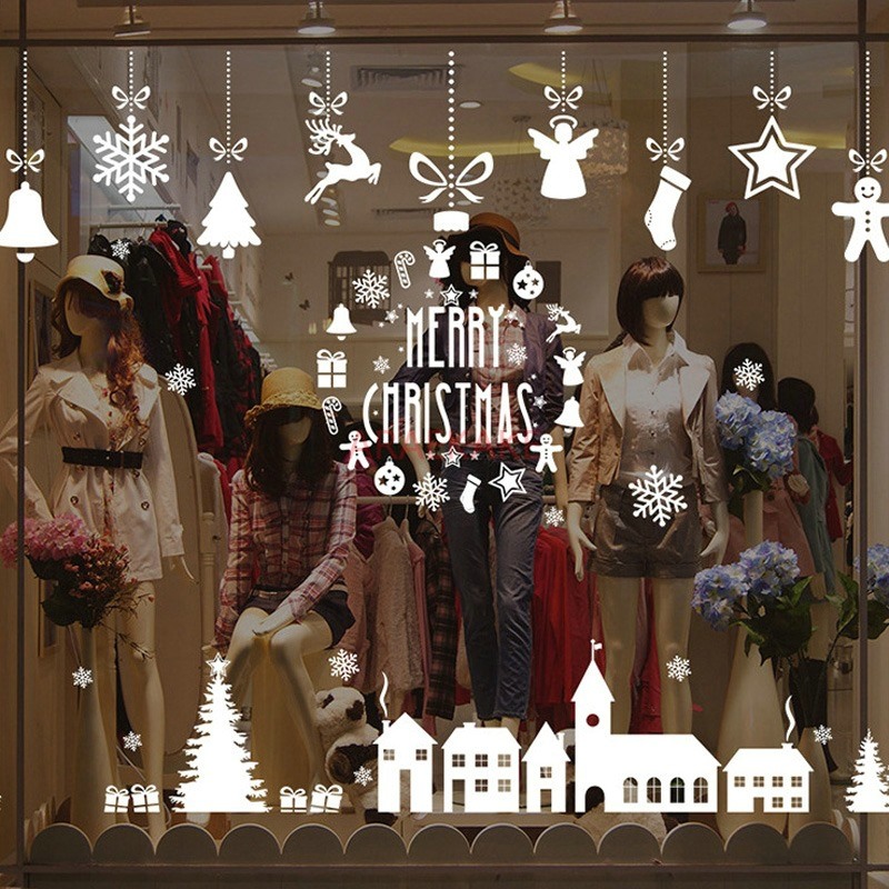 1PCS Christmas Village Glass W - Snowflake Window Decal 评论和价格