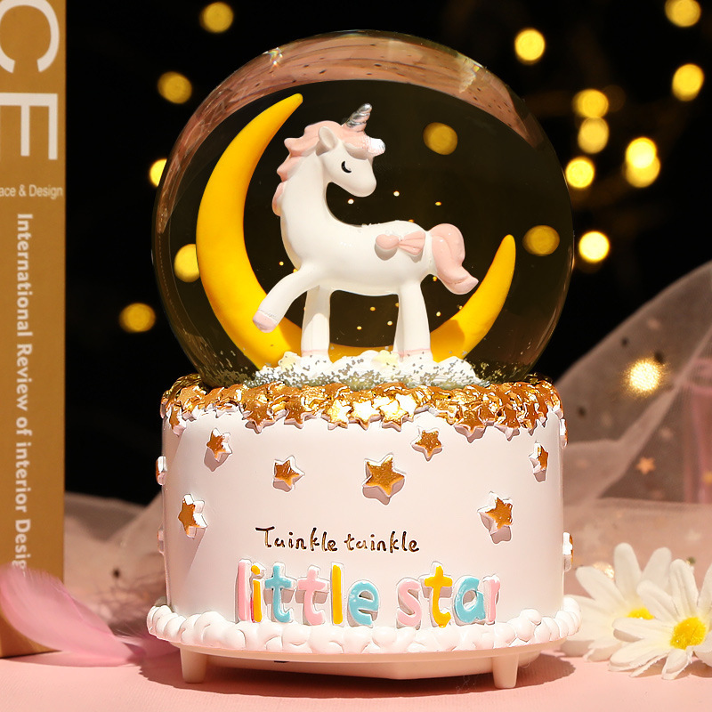 New Crystal Ball Music Box Gir - Snow Globe Musical 评论和价格